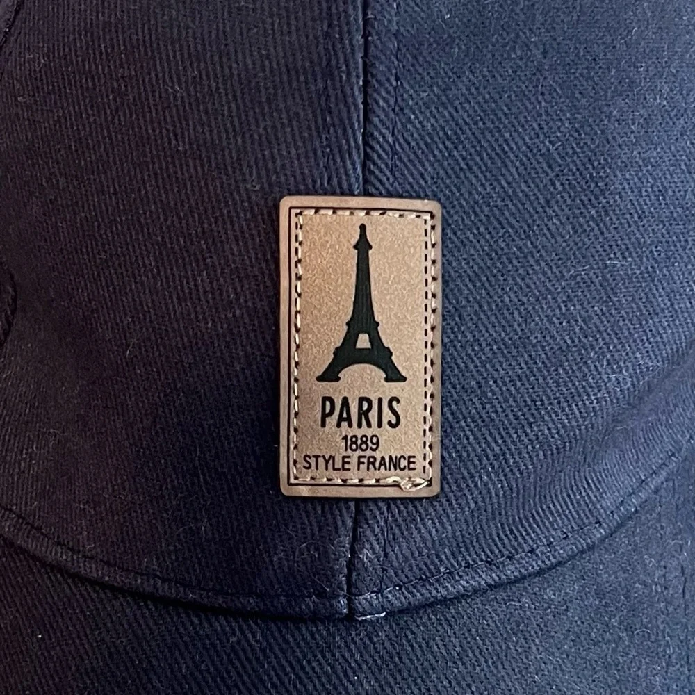 B. Ovet by Style France Paris Navy Blue Eiffel Tower Logo Baseball Cap Hat.